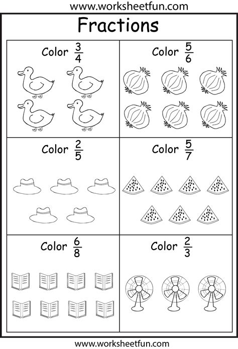 Image result for Math Coloring Worksheets Fractions