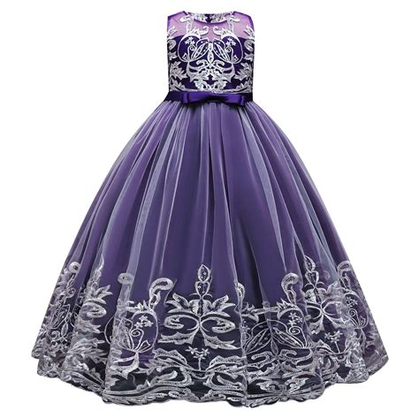 IBTOM CASTLE Toddler Flower Girl Lace Dress for Ball Wedding Party, Long Maxi Gown, 7-8 Years ...