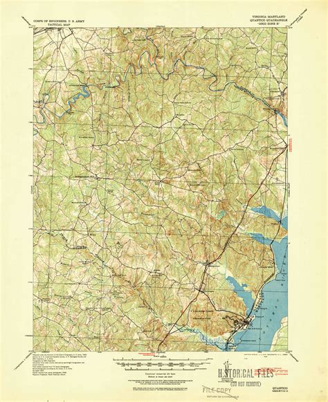 Quantico, Virginia 1940 (1943) USGS Old Topo Map 15x15 Quad - OLD MAPS