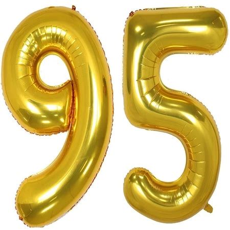 Set 2 baloane folie cifra, WOW, Auriu, aniversare 95 ani, 101 cm - eMAG.ro