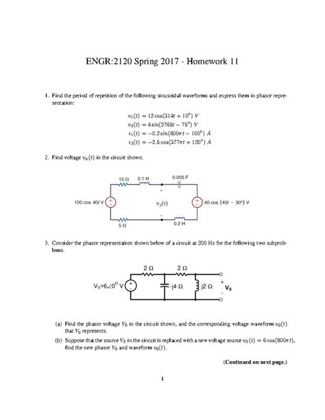 Homework 11 - Spring 2017 - ENGR:2120 Spring 2017 - Homework 11 Find ...