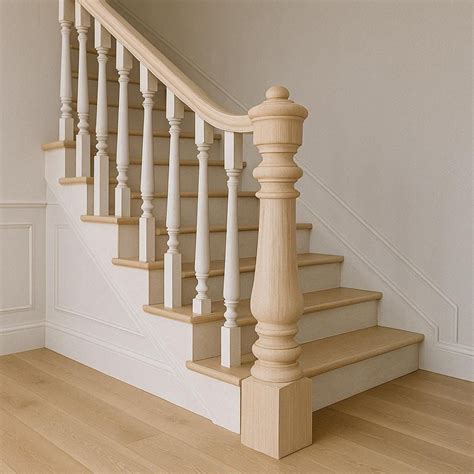 Hand-turned Wooden Newel Post: Custom Stair Parts - Etsy UK | Newel ...