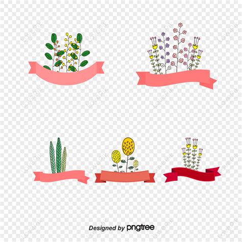 Flower Label Vector Material Flower Labels Simple Free Png, Vector ...