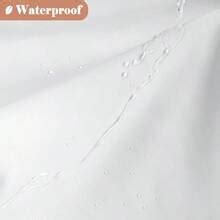 Fabric White Shower Curtain With Mesh Window, Waterproof Bathroom ...