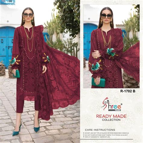 Shree R 1702 Organza Embroidered Ready Made Pakistani Salwar Suits
