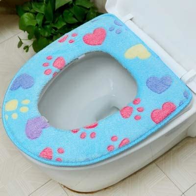 Thick Coral velvet toilet Seat Cover Set soft Warm Zipper One/Two-piece ...