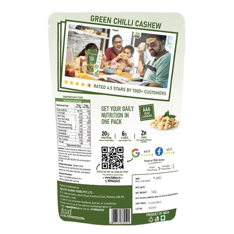 Green Chili Cashews nuts- Healthy Snacks – FabBox