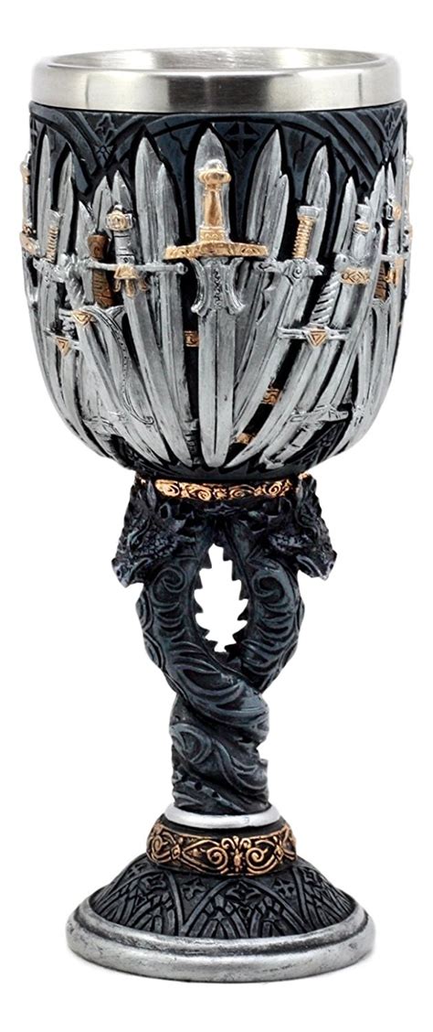 Buy Ebros Medieval Twisted Twin Dragon Iron Throne Legend Of The Swords ...