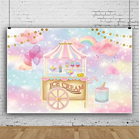 Buy OFILA Ice Cream Backdrop 5x3ft Polyester Girls Ice Cream Birthday ...