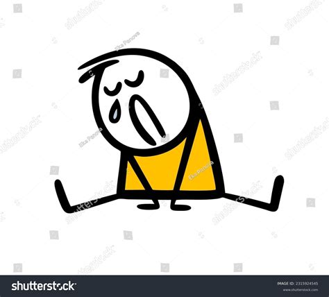 Stick Figure Boy Sad