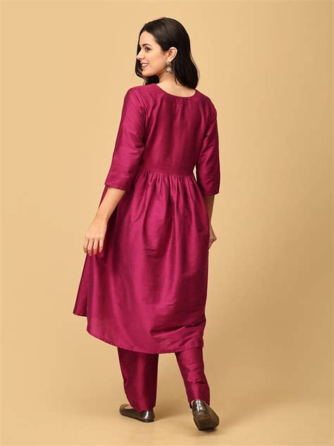 Buy Magenta Maternity & Nursing Kurta Set | The Mom Store