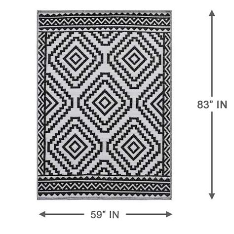 Black Diamond Design Plastic Outdoor Area Rug, 5x7 | At Home