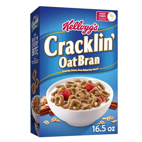 Amazon.com: Kellogg's Cracklin' Oat Bran Breakfast Cereal, Fiber Cereal ...
