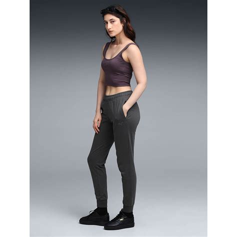 Buy Puma Womens Essential Grey Solid Logo Joggers Online