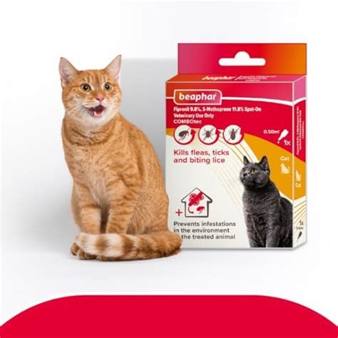 Beaphar Cat Flea & Tick Spot On Combotec Fipronil/s-Methoprene | 0.50 ...