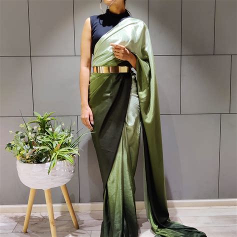 Green Essentials (1 Minute Ready To Wear Saree) – Deepa's boutique