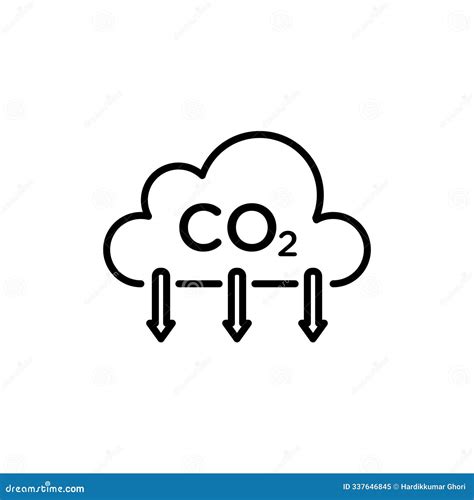 CO2 Emissions Icon Set.Low Carbon Dioxide Emissions Vector Symbol in a Black Filled and Outlined ...