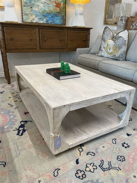White wash wooden coffee table – Poppy's of Macon