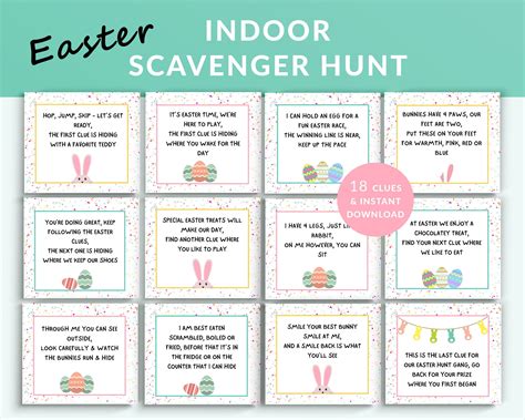 Scavenger Hunt Clues For Kids Printable/easter Egg Hunt Clues Blank ...