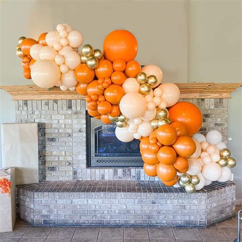 AR Giftzadda Orange,Tan Brown,White Pastel Balloon Latex Balloon Arch ...