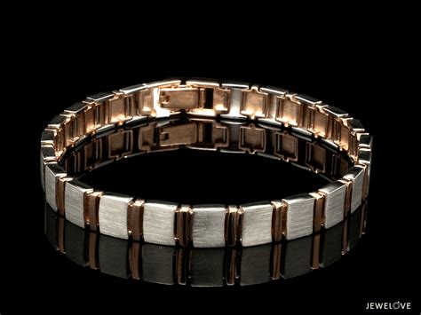 Jewelove™ Bangles & Bracelets Platinum & Rose Gold Bracelet for Men JL ...