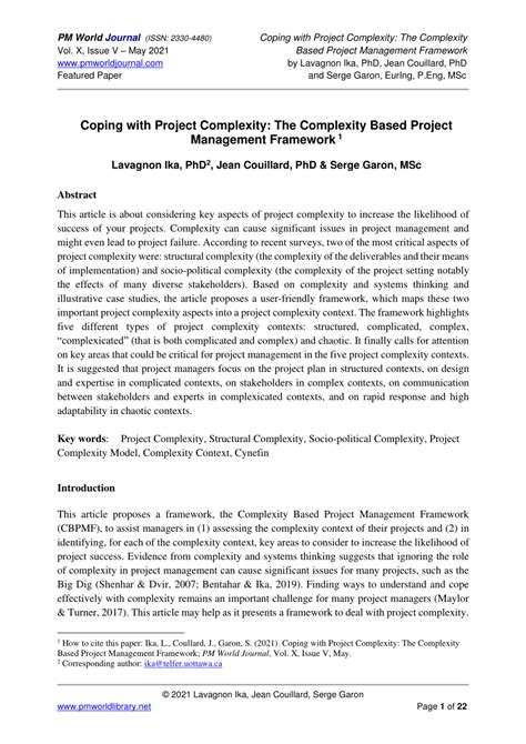 Image result for Project Complexity Framework