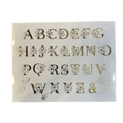 Gold embossed sheet alphabet 015
