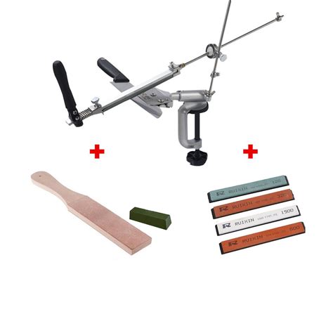 Iki Ruixin Pro™ Sharpener + Spare Whetstones + Leather Strop Set ...