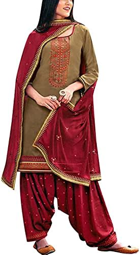 Buy Patiala Stitched Punjabi Salwar Kameez Embroidered Womens Indian ...