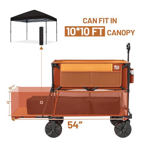 Snapklik.com : 400L Large Capacity Folding Double Decker Wagon, 54 ...