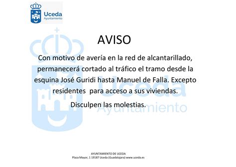 Aviso calle cortada