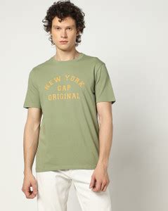 GAP Printed Men Round Neck Green T-Shirt - Buy GAP Printed Men Round ...