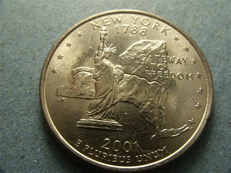 USA, Quarter Dollar - 25 Cents z roku 2001 D - NEW YORK 1788 | Aukro
