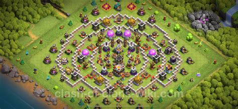 Trophy (Defense) Base TH11 with Link, Hybrid - Clash of Clans - Town ...