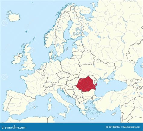 Location Map of ROMANIA, EUROPE Stock Vector - Illustration of ...