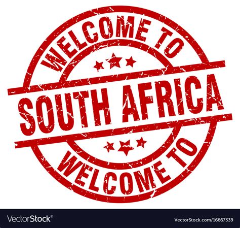 Welcome to south africa red stamp Royalty Free Vector Image