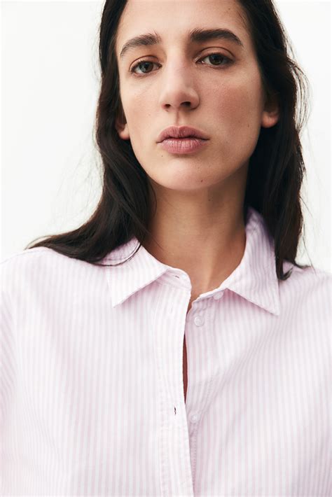 Oxford Shirt - Light pink/Stripe - Ladies | H&M AU