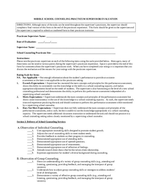 Practicum/Internship in School Counseling Student and ... Doc Template ...