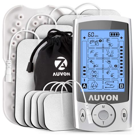 Amazon.com: AUVON Dual Channel TENS Unit Muscle Stimulator Machine with 20 Modes, 2" and 2"x4 ...