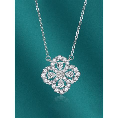 Buy Designs & You Silver Plated Cz Studded Anti Tarnish White Clover ...