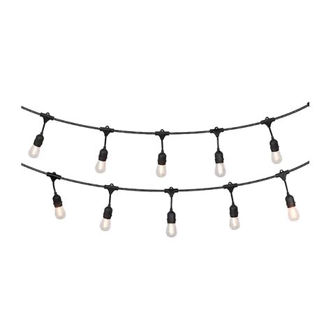 Harbor Breeze 27-ft Solar Black Indoor/Outdoor String Light with 10 ...