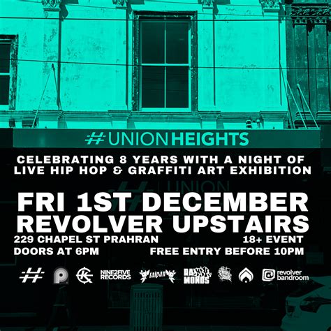 8 YEAR CELEBRATION - FRI 1ST DEC - REVOLVER - UNION HEIGHTS