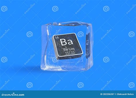 Barium Ba Chemical Element of Periodic Table in Ice Cube. Symbol of ...