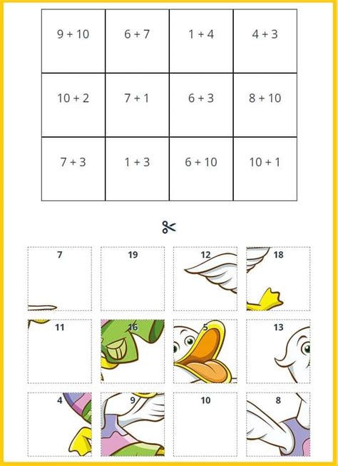 Image result for Math Addition Puzzle Worksheets