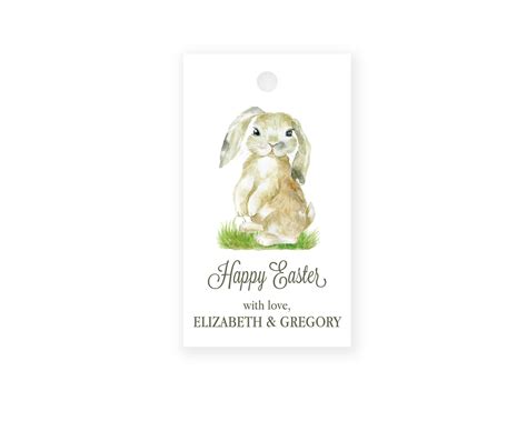 Personalized Easter Bunny Gift Tag | Easter Basket Tags | Gift Tag Set ...