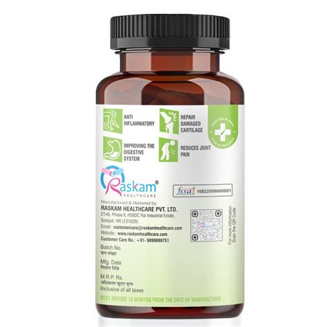 Raskam Cissus Quadrangularis Extract 1000mg - 100 Veg Capsules- Bone ...