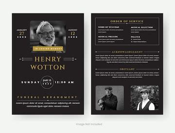 Funeral template for memorial program minimalist bifold brochure design ...