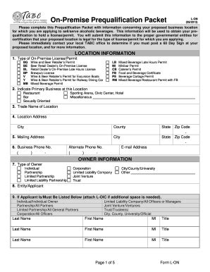 TX TABC L-ON 2013 - Fill and Sign Printable Template Online