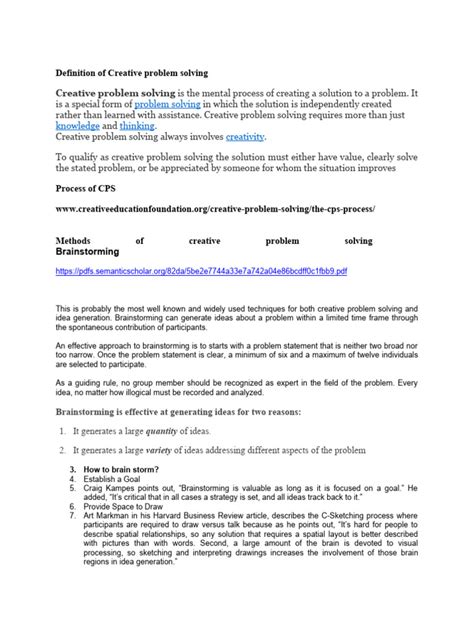 Image result for Creative Problem Solving Definition