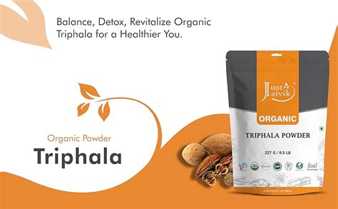 Just Jaivik Organic Triphala Powder/Churna 227 Gm Dietary Supplement ...
